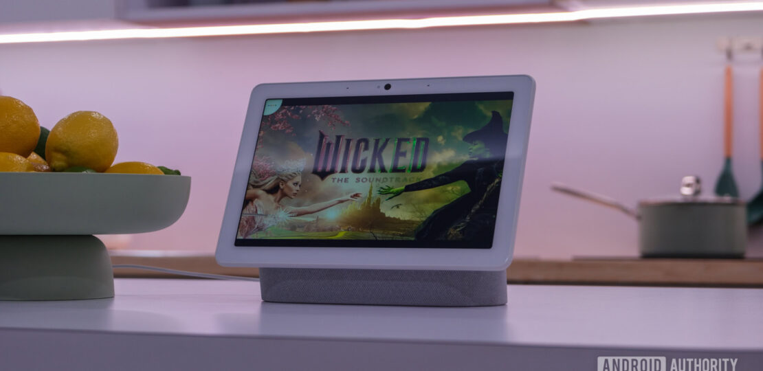 Google-Nest-Hub-Max-with-Gemini-models-playing-Wicked-soundtrack.jpg